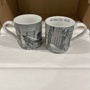 Konitz For The Roasterie Kansas City Air Roasted Coffee Mugs Cups‎ Set Of 2 Gray